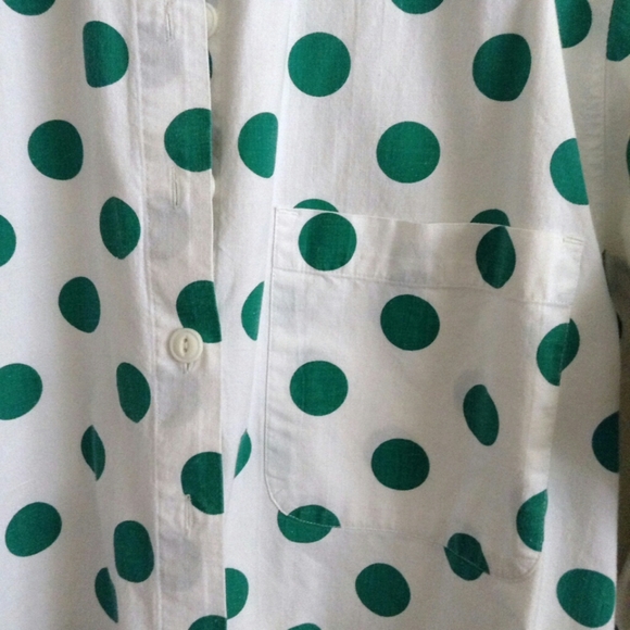 Green Polka Dot Button Down Shirt - Picture 3 of 3